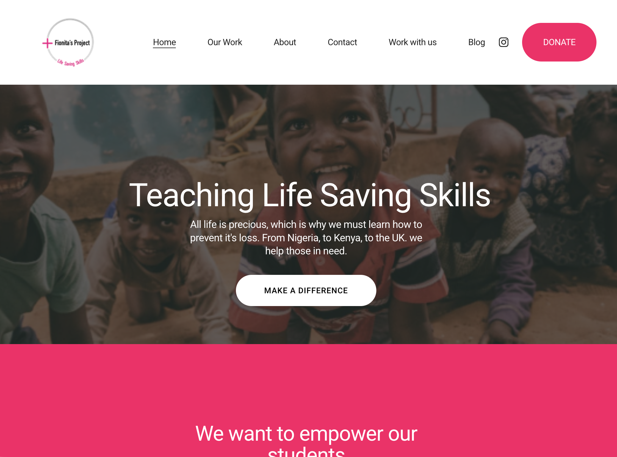 Website example: nonprofit